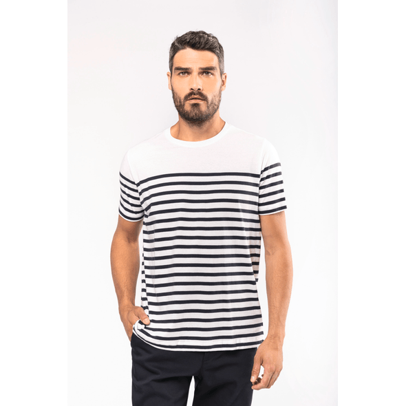 Kariban | Men's organic sailor-style T-shirt with round neckline